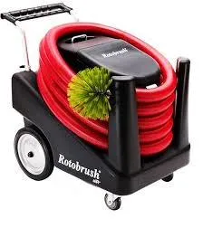 Rotobrush duct cleaning unit with rotary brush and vacuum hose